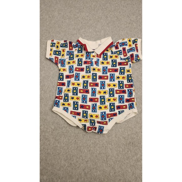 Vtg Circo Shirt Infant Boys 24 Months White Red Blue Yellow Star Pattern 90s - Picture 1 of 10